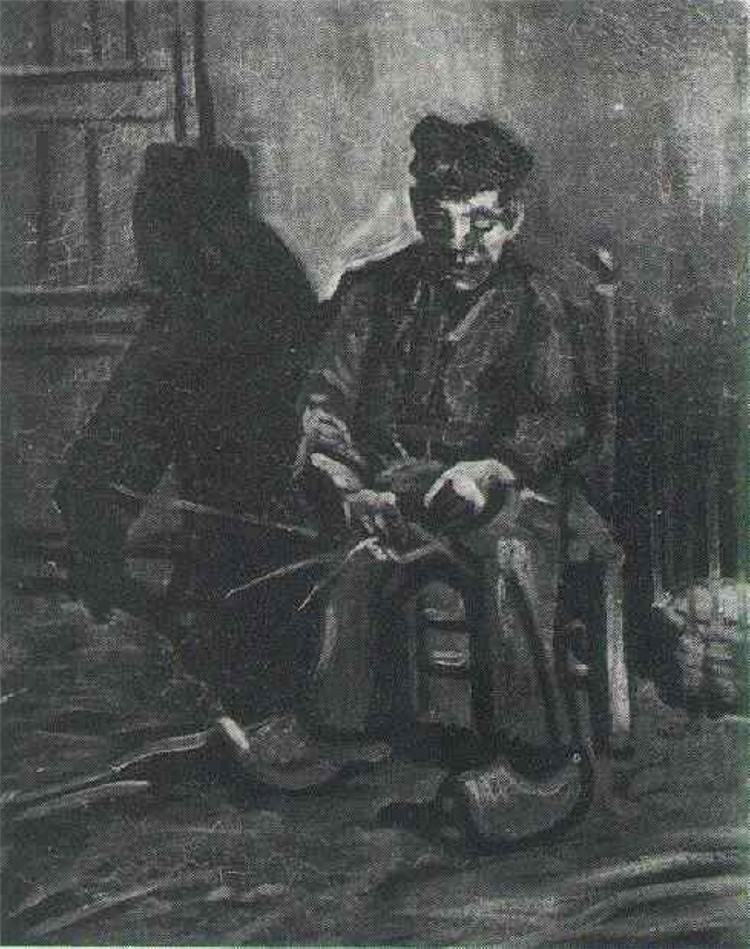 Peasant Making A Basket 2 Van Gogh Oil Painting